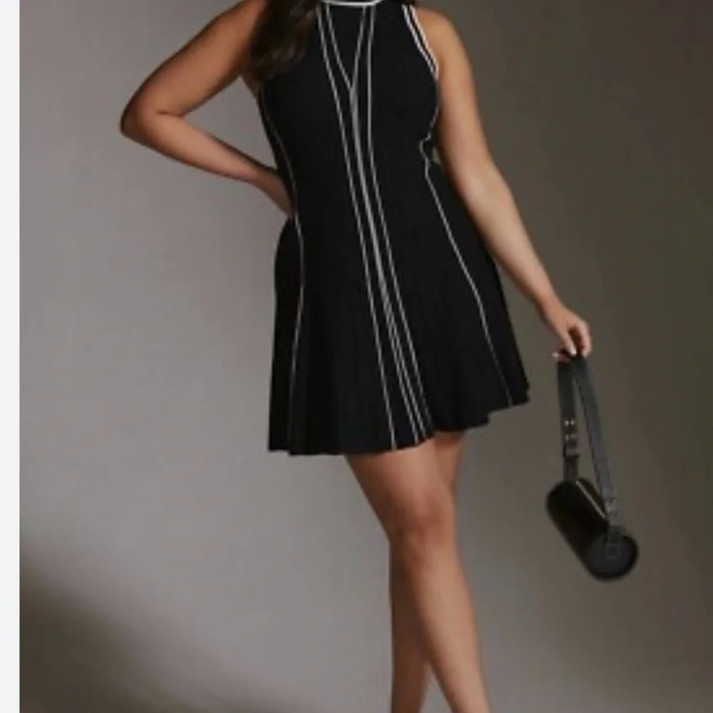 Anthropologie Black and White Midi Dress - Picture 3 of 7